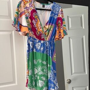 Colorful Paisley Print Women's Dress